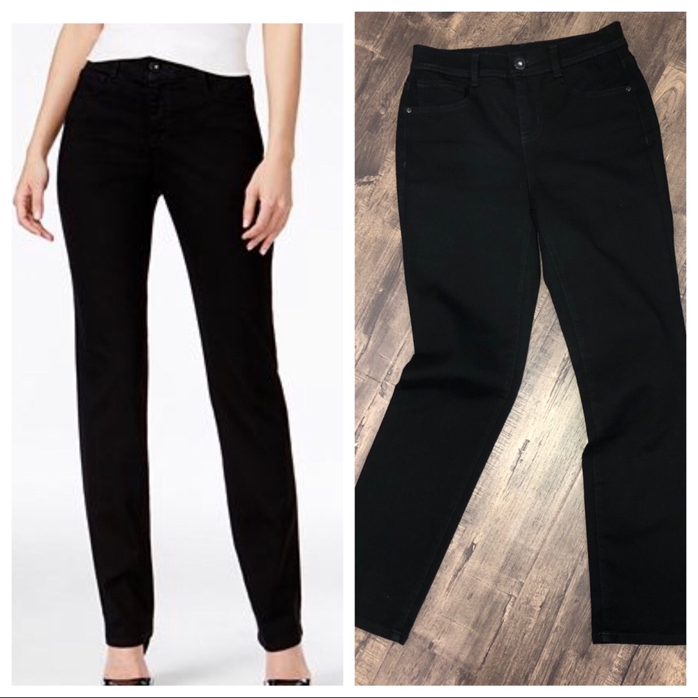 Worn once black slim leg denim pants